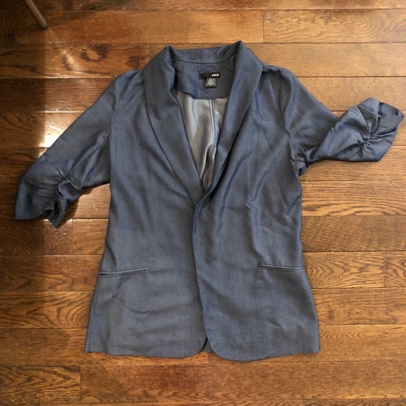 Aqua Chambray Blazer - Picture 4 of 8